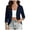 Dark Blue, variant on Womens Lightweight Open Front Cardigan Soft Draped 3/4 Sleeve Shawl Collar Office Business Casual Top (Black, XXL)