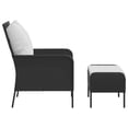thumbnail image 2 of vidaXL Garden Chair with Footstool Black Poly Rattan, 2 of 5