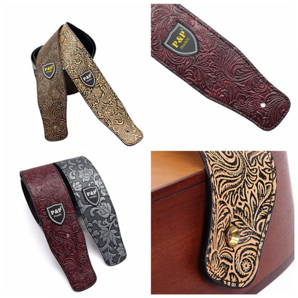 ★TOUT Y EST★ LEATHER GUITAR TATE EIABX04 64O EIABX0464O Leather Guitar Strap - Fits Acoustic, Electric, and Guitars