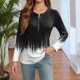 thumbnail image 4 of Kixjoy Women Long Sleeve Tops Quarter Zip V Neck Tunic Top Sequin Casual Fall Shirts Fashion Regular Lightweight Blouses for Women, Black S, 4 of 4