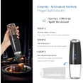 thumbnail image 5 of Dompilc Gravity Electric Salt and Pepper Grinder , Automatic Salt and Pepper Grinder Set, Adjustable Roughness, Battery Powered, LED Light, 2PC, 5 of 8