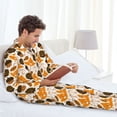 thumbnail image 6 of Daiia Autumn Woodland Characters for Men's Long-Sleeved Pajama Set – Soft & Comfortable Sleepwear Button-Up Pajamas Cozy Lounge Wear-Small, 6 of 7