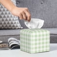 thumbnail image 6 of Kdxio Pistachio Green Checkboard Print Tissue Box Cover,Square Decorative PU Leather Facial Paper Case Organizer Holder Dispenser for Bathroom,Night Stands,Desk,Car 5.2''X5.2''X5.2'', 6 of 7