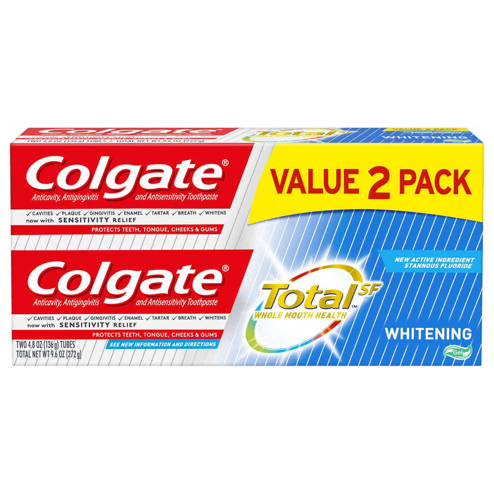 Colgate Total Whitening Toothpaste Gel with Stannous Fluoride, 4.8 oz
