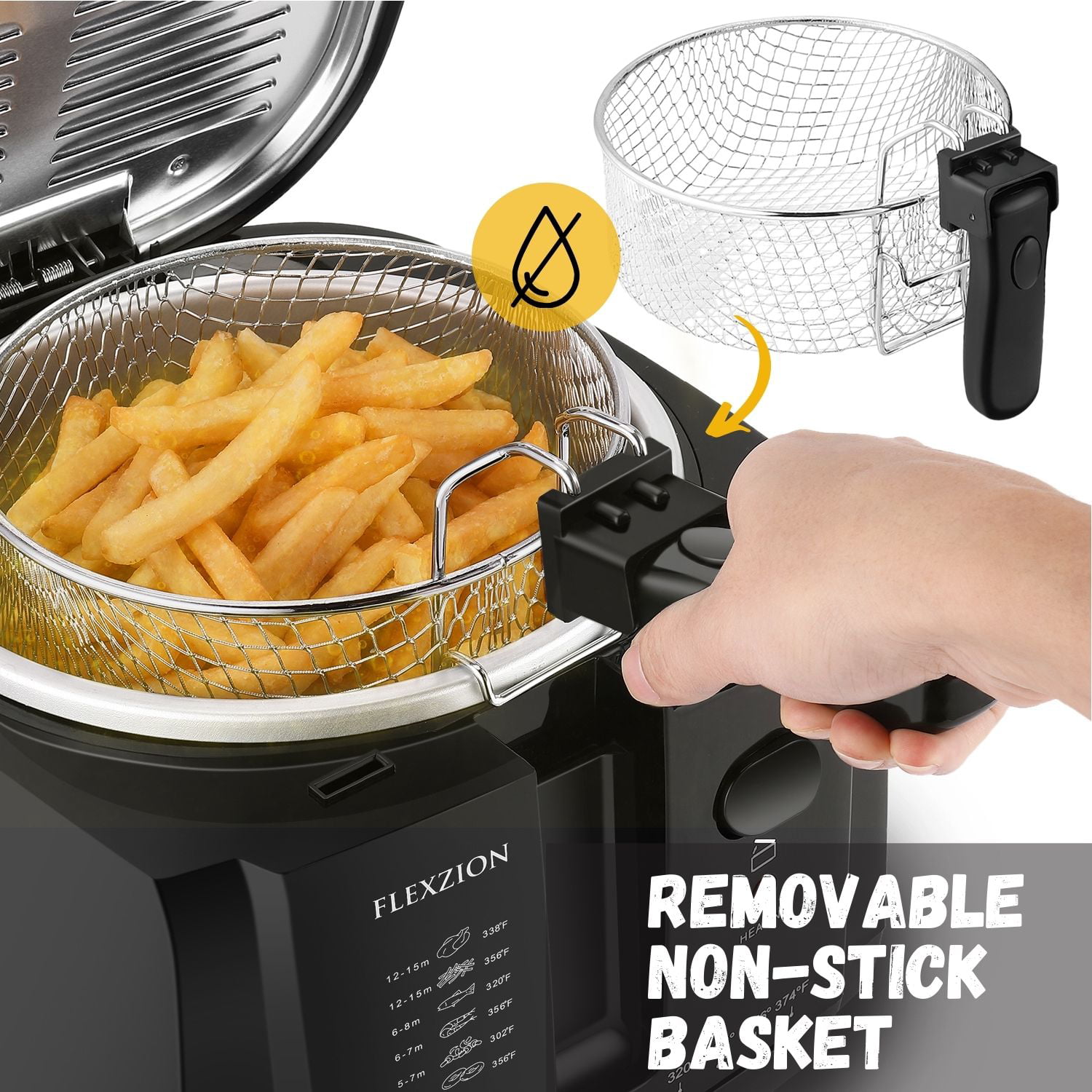  ORALNER Deep Fryer with Basket, Electric Deep Frying 12 Cups  Oil Fryer w/View Window, Cool Touch Handle, Timer, Adjustable Temperature  Home Deep Fat Fryers, Silver (3.2 QT): Home & Kitchen