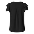 thumbnail image 5 of Womens Dressy Casual Tops 2025 Business Work Blouses Summer Shirts Short Sleeve Crew Neck Outfits, 5 of 5