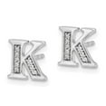 thumbnail image 5 of Auriga 14k White Gold Diamond Initial K Stud Earrings for Women (L- 0.32 inch, W- 0.32 inch), 5 of 5