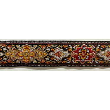 1" Jacquard Woven Metallic Ribbon Trim - 12 Continuous Yards!