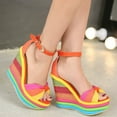 thumbnail image 2 of Mepaouo Platform Wedge Sandals Ankle Strap 2025 Fashion Dressy Shoes Espadrilles Slip on Wedding Party Sandal, 2 of 6