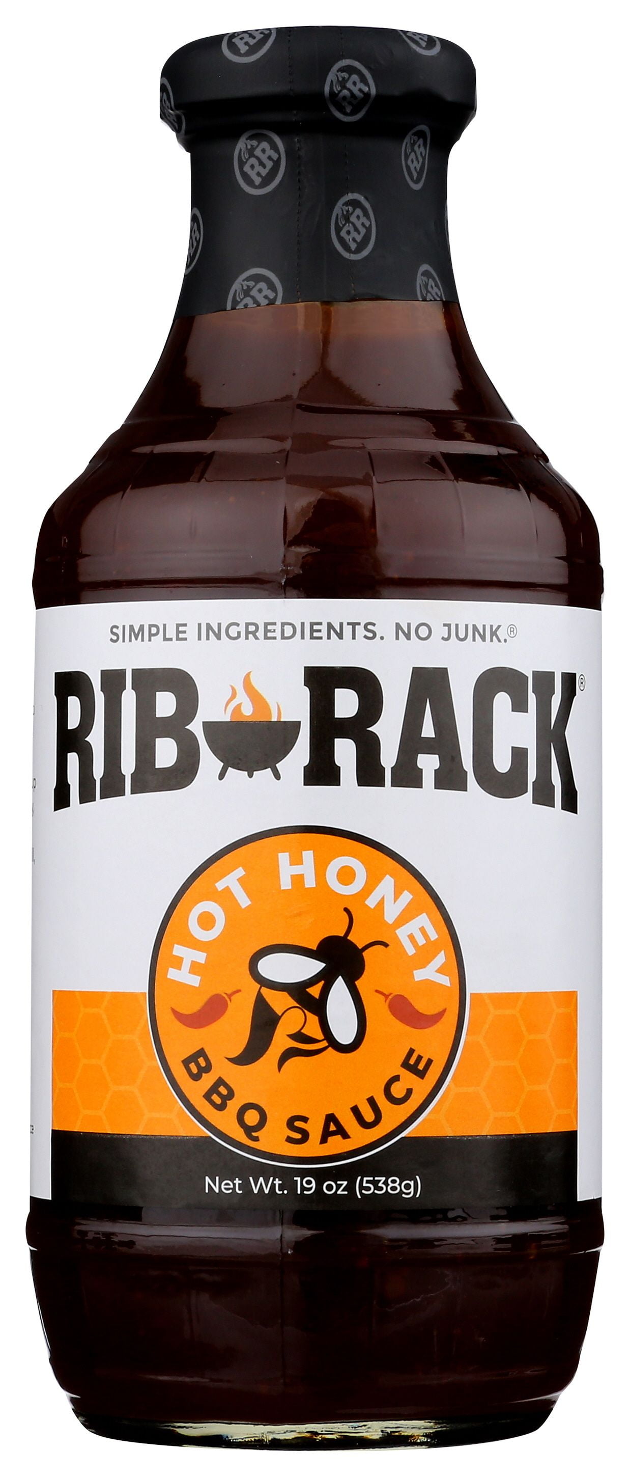 Rib Rack Hot Honey BBQ Sauce, 19 oz