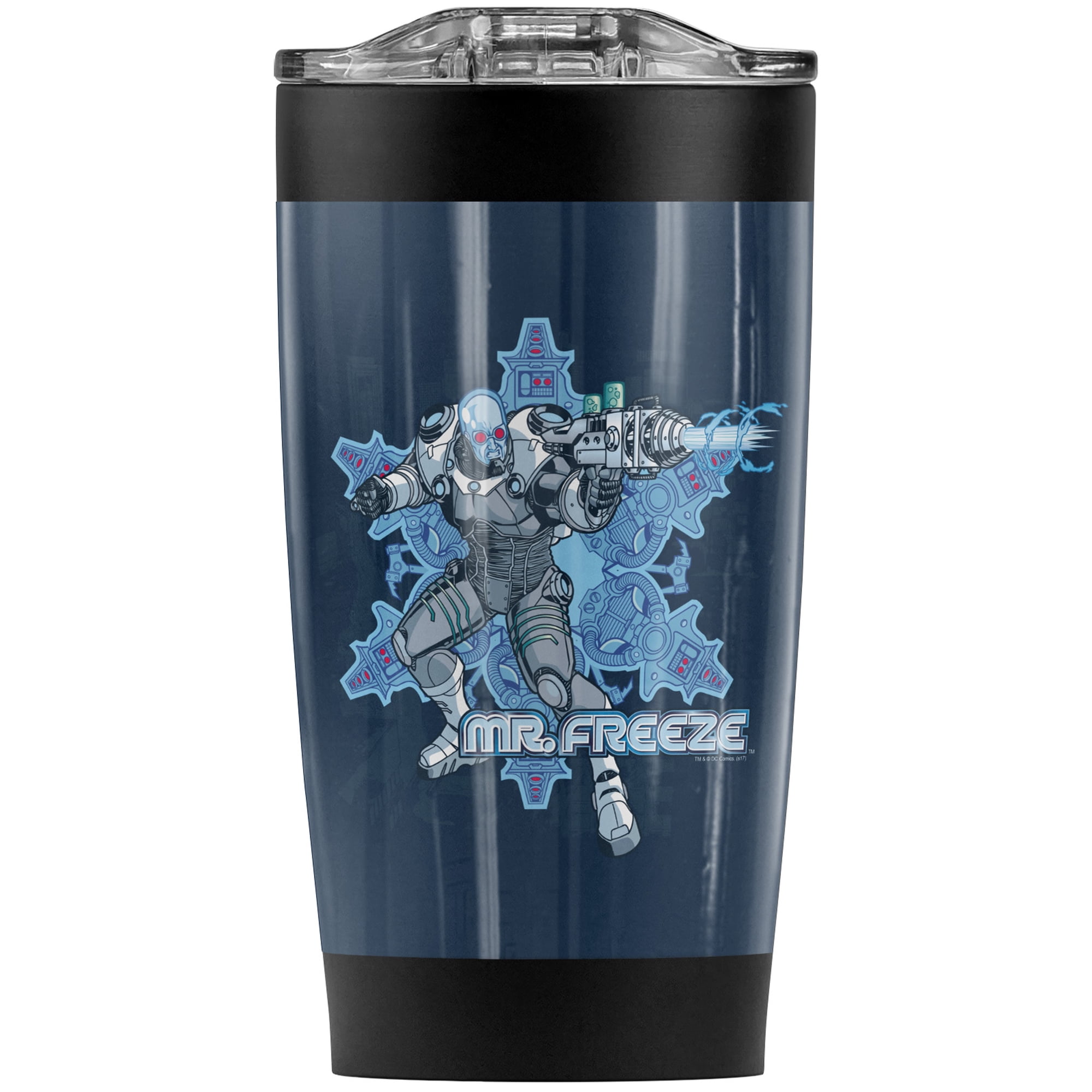 Batman Mr. Freeze Stainless Steel Tumbler 20 oz Coffee Travel Mug/Cup, Vacuum Insulated & Double Wall with Leakproof Sliding Lid | Great for Hot Drinks and Cold Beverages