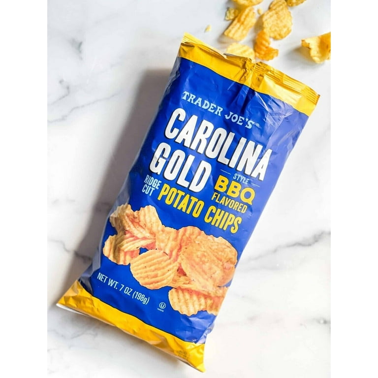 Packs Trader Joe' Carolina Gold Style BBQ Ridge Cut Potato Chips