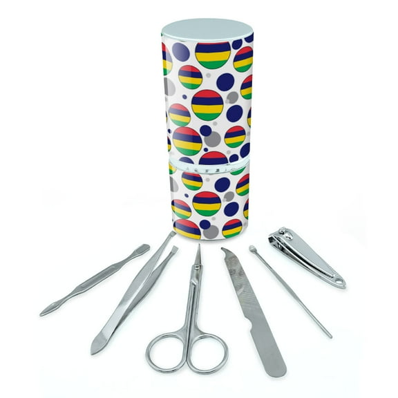 Mauritius National Country Flag Manicure Pedicure Grooming Beauty Care Travel Kit