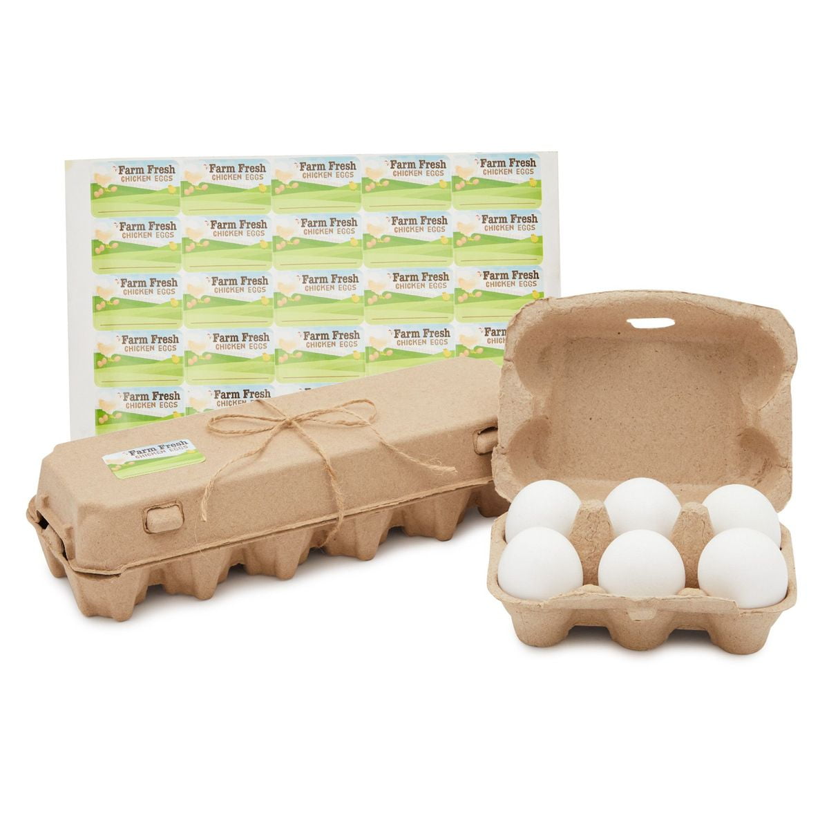 2x6 Egg Cartons Hold 12 Eggs 20 Flat-Top Full Dozen Egg Cartons Blank Top