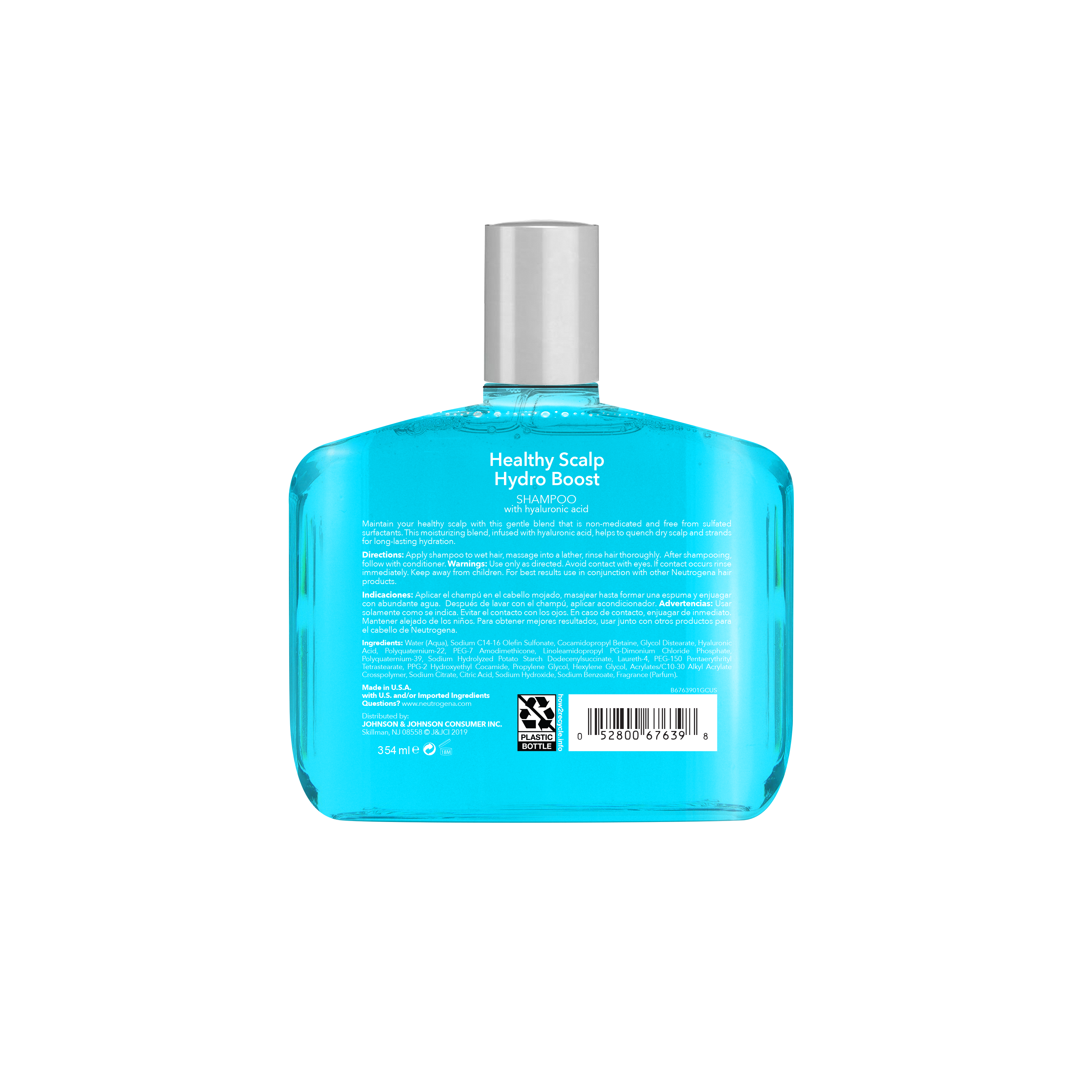 Neutrogena Hydrating Shampoo for Dry Scalp & Hair with Hyaluronic Acid, 12 fl oz - image 2 of 12