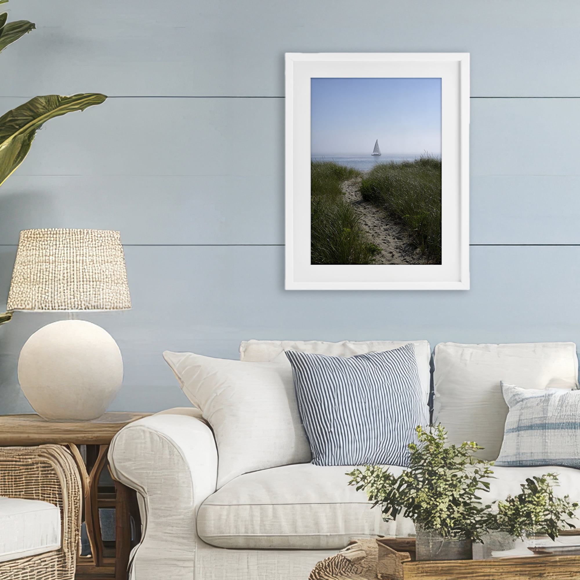 Stupell Industries Path to Morning Sail White Framed Print Under Glass, design by JLM Photographs