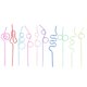 thumbnail image 1 of Crazy Loop Straws, (Pack of 50) Crazy Silly Colorful Reusable Drinking Straws Mega Pack BPA and PFOA, 1 of 5
