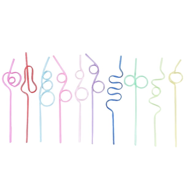 Crazy Loop Straws, (Pack of 50) Crazy Silly Colorful Reusable Drinking Straws Mega Pack BPA and PFOA