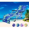 thumbnail image 4 of Tie Dye Beach Towel Recliner Cover Recliner Cover with Side Storage Pocket (Green), 4 of 5