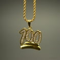 thumbnail image 5 of Grandest Birch Men 100 Number Pendant Necklace Hip-hop Rhinestone Chain Jewelry Gift Alloy, Rhinestone Gold, 5 of 8