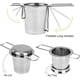thumbnail image 4 of Colador de té con filtro de té y tapa/bandeja de goteo, colador de té de acero inoxidable para té suelto, diseño de mango plegable adecuado para la mayoría de tazas y tazones de té, 4 of 8