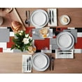 thumbnail image 3 of Irregular Geo Cotton Linen Table Runner Dresser Scarves,White Grey Black Red Abstract Geometric Table Runners for Dinning Table,Farmhouse Kitchen Decor,Holiday Dinner Decoration-13x108 Inch, 3 of 8