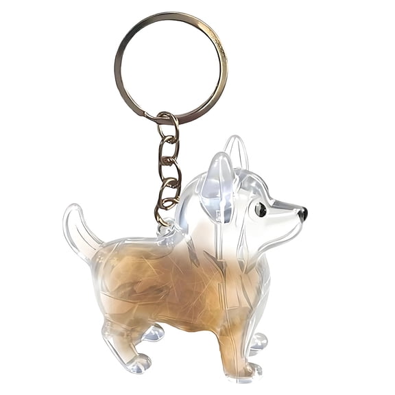 Dog Hair Collector Keychain Memorial Keepsake With Transparent Refillable Window, Airtight Storage Pendant, Portable Pet Hair Holder, Stylish Engraved Breed Silhouette, Meaningful Gift