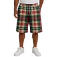 thumbnail image 3 of Delconic Men Holiday Tartan Plaid Quick Dry Knee Length Casual Shorts Elastic Drawstring Waist Side Pockets Loose Fit Short Pants For Summer Beach Gym Hiking Daily Red L, 3 of 5