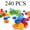 240 PCS, variant on Gear‑Shaped Interlocking Building Blocks Set, Safe Plastic 3D DIY STEM Construction Toy, Creative Educational Play for Boys & Girls Ages 3+