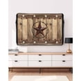 thumbnail image 3 of Outdoor TV Cover 48 to 50 Inch Weatherproof, Rustic Farmhouse Waterproof TV Screen Protector for Outside Decor with Zipper and Pocket 48"L x 30"H , Wood Texture Barn Star Brown, 3 of 7