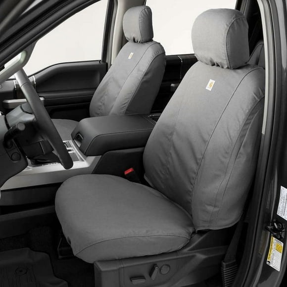 Fits 2021-2022 Ford F-150 Covercraft Seat Cover SSC3489CAGY Carhartt SeatSaver; Duck Weave Fabric; Carhartt Gravel; Single