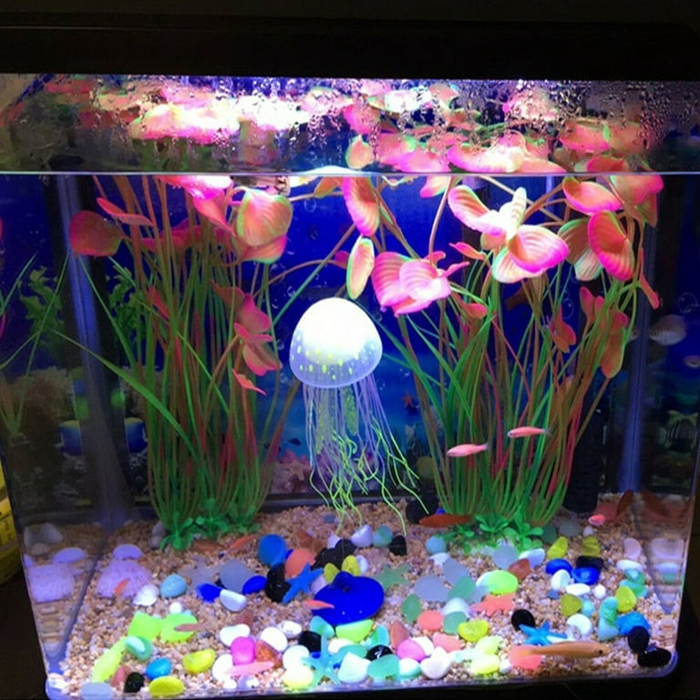 Deago 2 Pcs 15.7 inch Large Aquarium Plants Artificial Plastic Fish Tank Plants Decoration Ornament for Fish, Purple, Size: 15.7 x 3.1 x 2