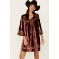 thumbnail image 2 of Shyanne Women's Velvet Beaded Mini Dress - SWHO23D41 X-  US, 2 of 4