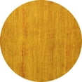 thumbnail image 1 of Ahgly Company Machine Washable Indoor Round Abstract Yellow Modern Area Rugs, 8' Round, 1 of 4