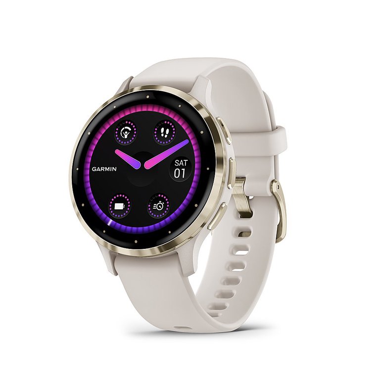 Garmin Venu 3S GPS Smartwatch Gold Bezel Ivory Case Bundle with Deco Protector Fitness Suite Walmart