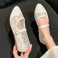 thumbnail image 5 of CHICVOMEY Lace Mesh Mary Jane Shoes for Women Casual & Work Walking Mary Jane Flats Ballet Flats with Buckle Fashion Ballet Flats for Women, 5 of 6