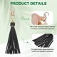 thumbnail image 2 of Uxcell 2-Pack Borlas de Cuero PU de 5.9 Pulgadas Pequeñas para Llaveros Negras con Anillos para Manualidades de Bricolaje, 2 of 7