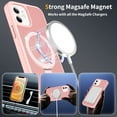 thumbnail image 3 of Magnetic Matte Phone Case with Ring Kickstand for iPhone 15 Pro Max (6.7"), Compatible with MagSafe and Magnetic Car Mount/Power Bank, Anti-Scratch, Protective Translucent Back Cover, Pink, 3 of 6
