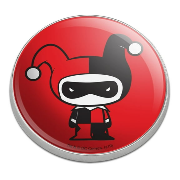 Harley Quinn Cute Chibi Character Golfing Premium Metal Golf Ball Marker