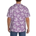 thumbnail image 3 of Sikiie Purple Butterflies Floral Men's Cuban Shirt, Hawaiian Shirts, Business Casual Button Down Shirts, Short Sleeve Shirt-3X-Large, 3 of 5