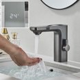 thumbnail image 2 of Uythner-grifo de lavabo con Sensor LCD inteligente, pantalla de visualización Digital, grifo mezclador de agua fría y caliente, grifo sin contacto para lavabo de baño, 2 of 5