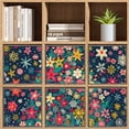 thumbnail image 3 of Collapsible Oxford Fabric Storage Cubes with Handles, Large Mid Foldable Oxford Cloth Bins Set of 2/6, Closet Organizers - Colorful Ditsy Floral Print Christmas Tree-2, 3 of 6