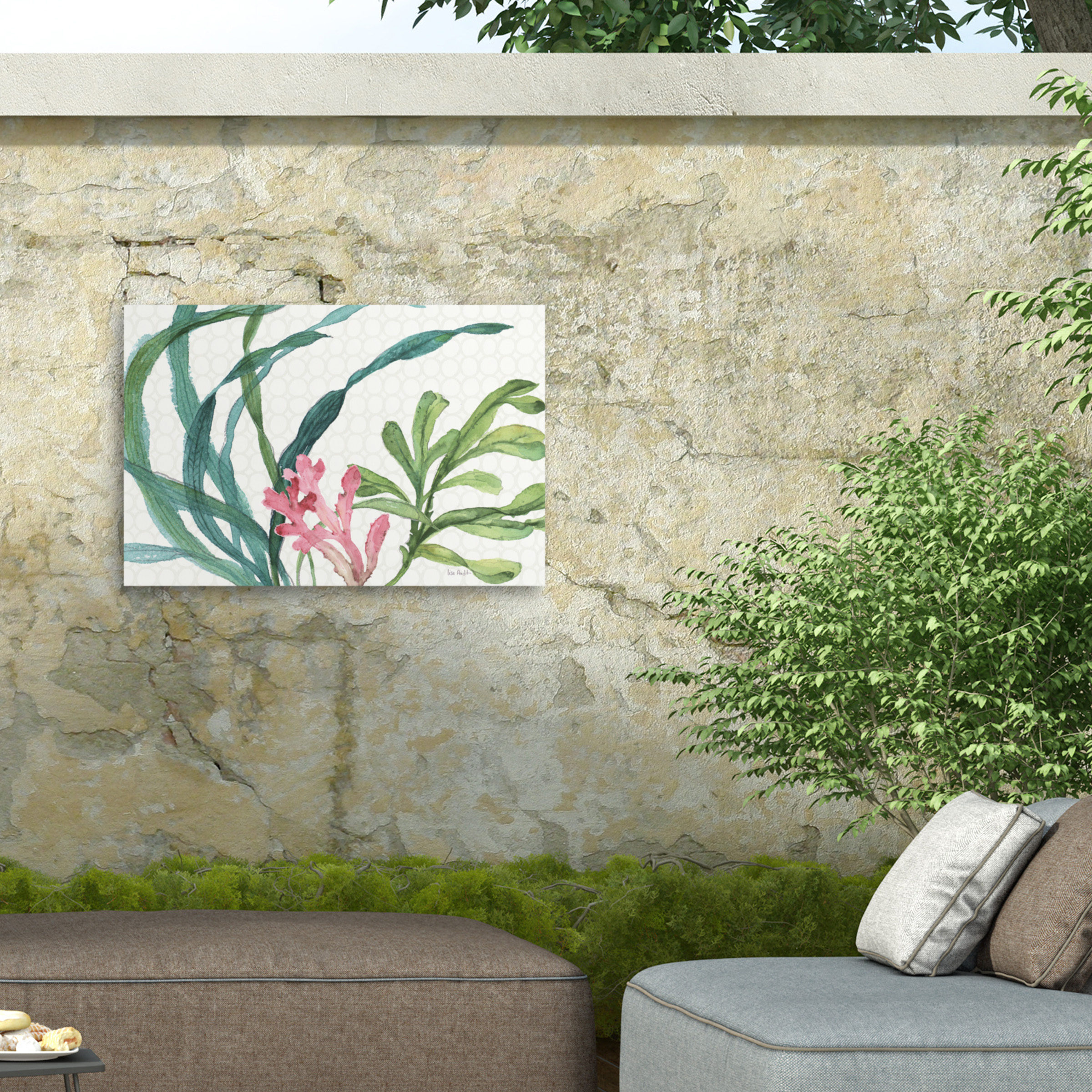 Lisa Audit 'Mixed Greens XVII' Outdoor Canvas 16x18