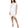 thumbnail image 1 of Rachel Roy Womens Flutter Sleeve High-Low Dress, White, Small, 1 of 1