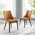 thumbnail image 3 of Modway Viscount Dining Side Chair Vinyl Set of 2 in Tan, 3 of 10