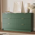 thumbnail image 2 of FURNIWAY Green 7 Drawer Dresser, Fluted Wood Clothes Storage Organizer & Cabinet for Bedroom, Modern Chest with Gold Metal Handles, Wide Dresser for Bedroom,Living Room,Hallway, 2 of 7