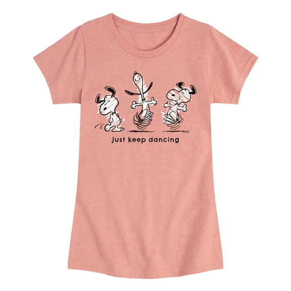 Peanuts - Snoopy Just Keep Dancing - Youth Girls Short Sleeve Tee