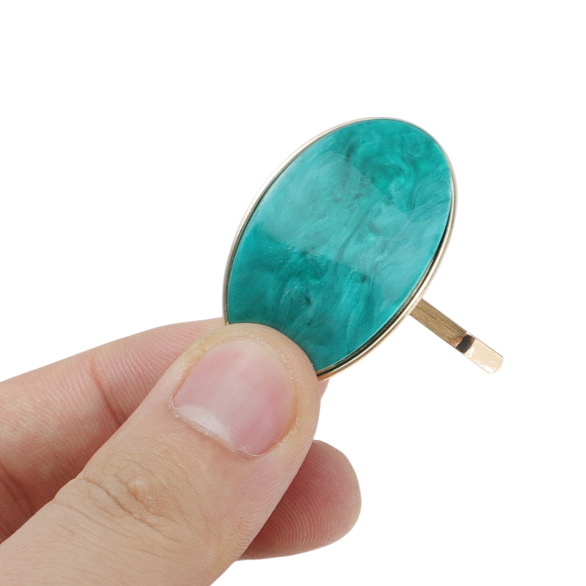 Unique Bargains Stylish Oval Ponytail Buckle Hair Clip for Women 1 Pc Green