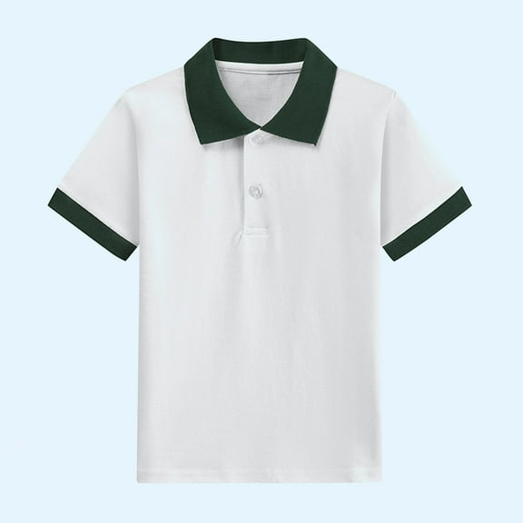 Delliss Girls Short Sleeve Lapel Button T Shirts Kids Summer Fashion Cute Loose Tops Tees 3-15 Years