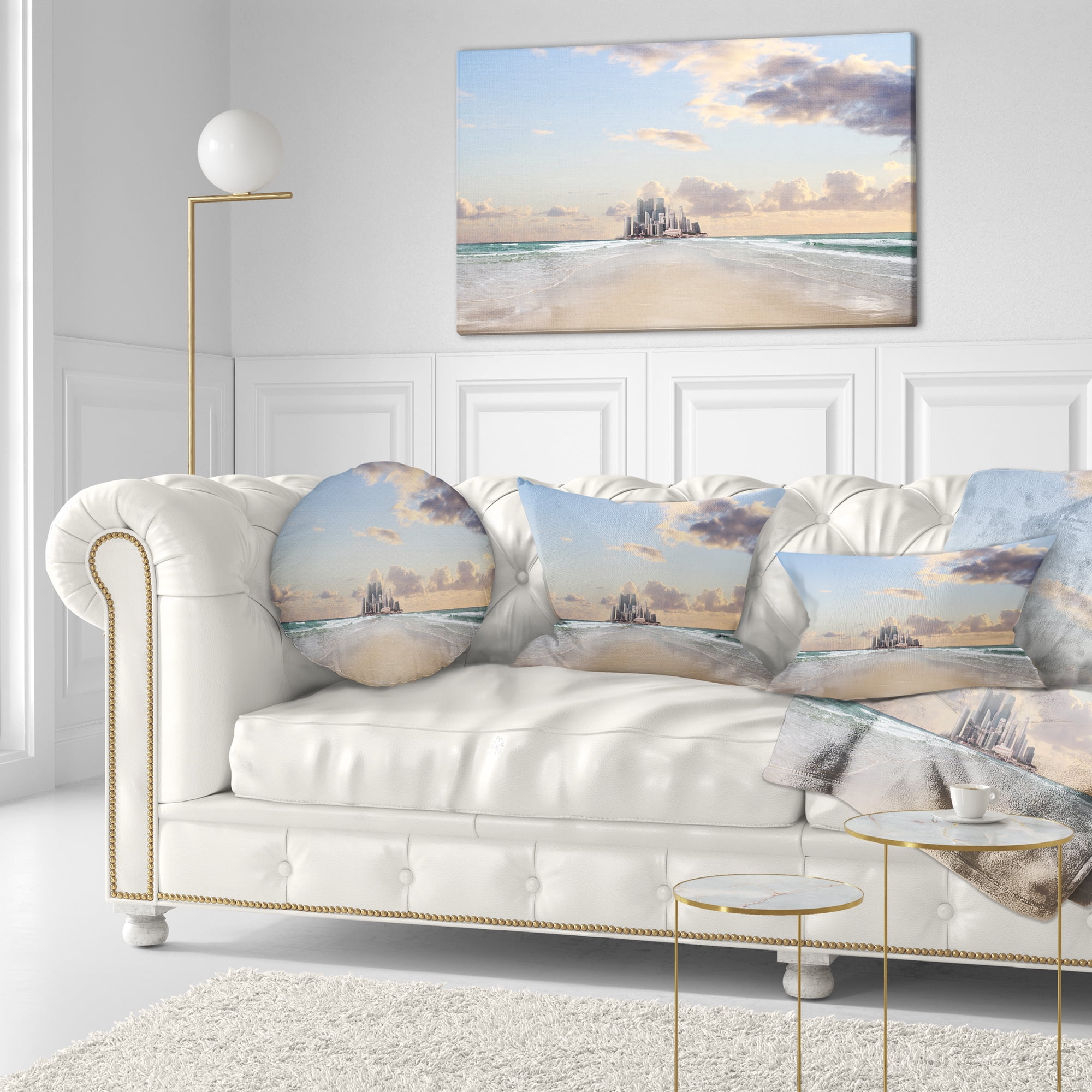 Designart 12" x 20" Multi-color Polyester Throw Pillow